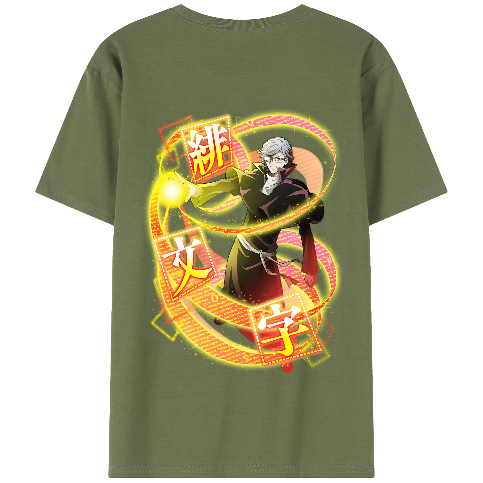 （画像用） 文豪ストレイドッグス Bungo Stray Dogs 綿100％半袖Tシャツ（背面プリント）